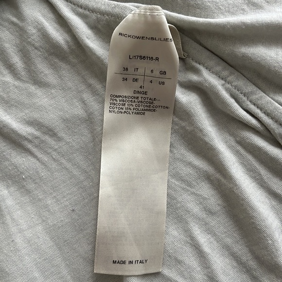 Rick Owens Lilies draped halter tunic in blue grey dinge colorway, US4. - Picture 3 of 7